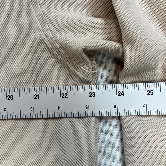 Brooks Brothers Long Sleeve Pique Knit Polo Men's L Performance Knit Cream Ivory - Picture 5 of 7